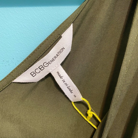BCBGeneration Wide Leg Olive Jumpsuit - Picture 3 of 7
